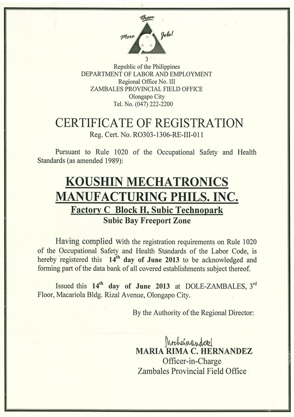 Certificate